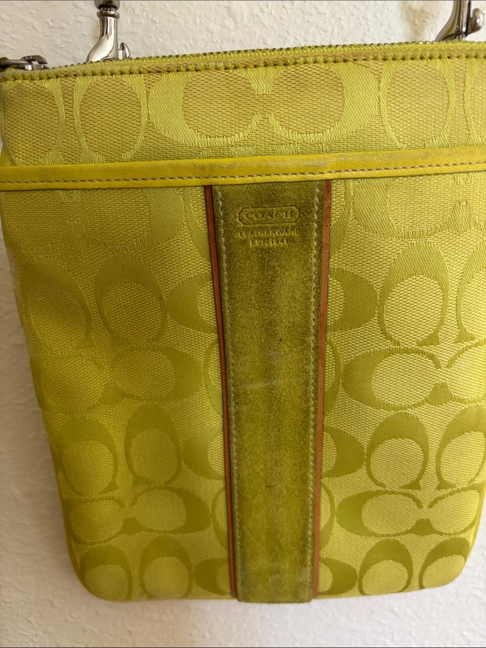 Coach Chartreuse Signature Crossbody Bag - Picture 5 of 11